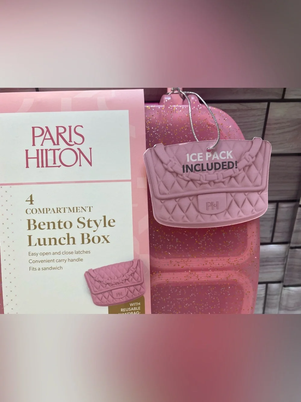 Paris Hilton ❤️Bento style Lunch Box WITH REUSABLE ICE PACK New
